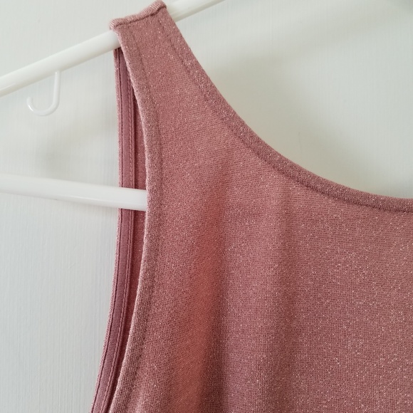 💚 H & M Dress Women's 6 Pink Sparkle Open Back - Picture 3 of 4